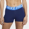 Nike Pro Women's 3" Training Shorts In Blue Void