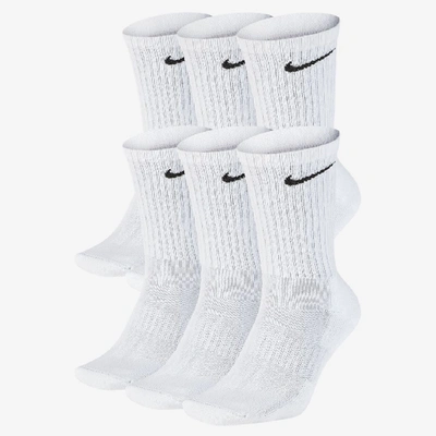 Nike Everyday Cushioned Training Crew Socks In White/black