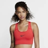 Nike Swoosh Women's Medium Support Sports Bra In University Red