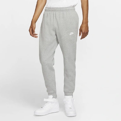 Nike Sportswear Club Tapered Fleece-back Cotton-blend Jersey Sweatpants In Grey