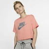 Nike Sportswear Essential Women's Cropped T-shirt In Pink Quartz