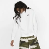 Nike Tech Fleece-lined Crew-neck Sweatshirt In White
