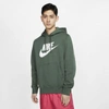 Nike Sportswear Club Logo-print Fleece-back Cotton-blend Jersey Hoodie In Green