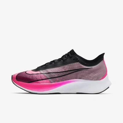 Nike Zoom Fly 3 Vaporweave Running Sneakers In Pink Blast/atmosphere Grey/white/black