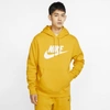 Nike Sportswear Club Fleece Men's Graphic Pullover Hoodie In Dark Sulfur/dark Sulfur/white