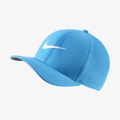 Nike Aerobill Classic 99 Fitted Golf Hat In Photo Blue