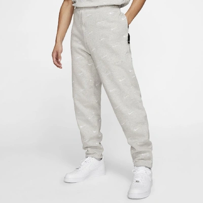 Nike Nrg Swoosh Logo Cotton Blend Pants In Heather Grey