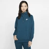 Nike Sportswear Essential Women's 1/4-zip Fleece Top In Midnight Turquoise