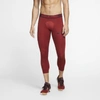 Nike Pro Men's 3/4 Tights In Night Maroon/university Red/black