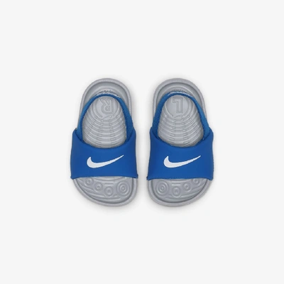 Nike Kawa Baby/toddler Slides In Hyper Cobalt,wolf Grey,white