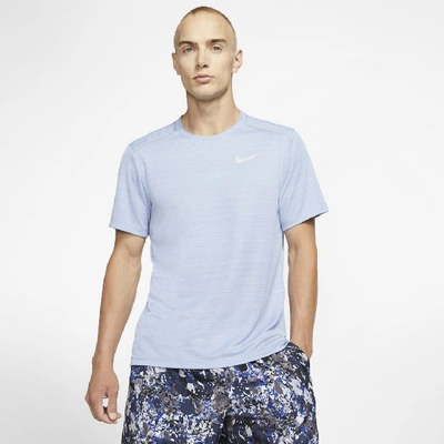 Nike Dri-fit Miler Men's Short-sleeve Running Top In Indigo Fog