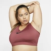 Nike Women's Swoosh Medium-support Sports Bra (plus Size) In Cedar/black