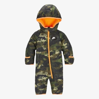 Nike Baby Puffer Snowsuit In Green