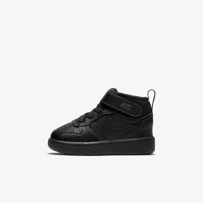 Nike Babies' Big Kids Court Borough Mid 2 Casual Sneakers From Finish Line In Black,black,black