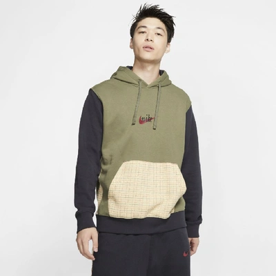 Nike Sportswear Club Fleece Men's Pullover Hoodie In Medium Olive/oil Grey/oil Grey