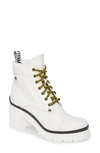 Miu Miu Women's Never Mind Block Heel Hiking Boots In Bianco