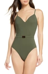 TORY BURCH BELTED ONE-PIECE SWIMSUIT,56997
