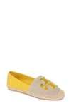 Tory Burch Ines Flat Two-tone Logo Espadrilles In Natural/ Goldfinch