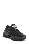 Balenciaga Triple S Faux-leather And Mesh Trainers In Black