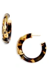 Gas Bijoux Small Cobra Hoop Earrings In Brown