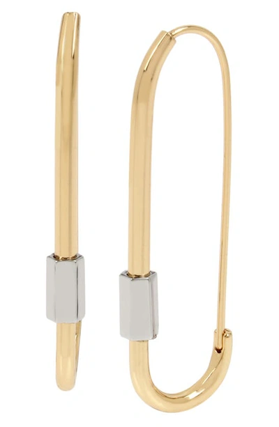 Allsaints Caribiner Hoop Earrings In Gold/ Silver