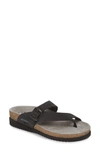 Mephisto Helen Toe Loop Sandal In Old Pink Reptile Print Leather