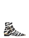 VERSACE LOW HEELS ANKLE BOOTS IN WHITE LEATHER,11162808