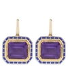 ALICE CICOLINI GOLD SILVER TILE EMERALD CUT AMETHYST DROP EARRINGS,5057865999234