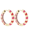 ALICE CICOLINI GOLD MEMPHIS CANDY PAVE PINK SAPPHIRE HOOP EARRINGS,000640349