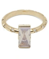 ALICE CICOLINI GOLD MEMPHIS BUBBLE PAVE BAGUETTE ROSE QUARTZ RING,000640355