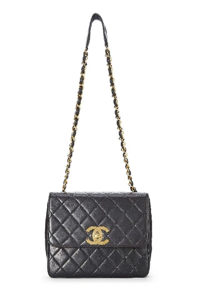 Pre-owned Chanel Black Quilted Lambskin Half Flap Shoulder Bag