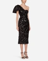 DOLCE & GABBANA SEQUINED LONGUETTE DRESS WITH BOW