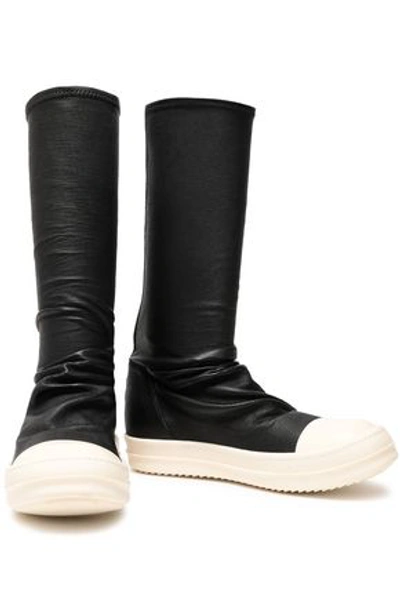 Rick Owens Woman Stretch-leather Sock Boots Black
