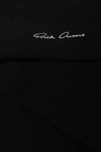 Rick Owens Woman Intarsia Stretch-cotton Socks Black
