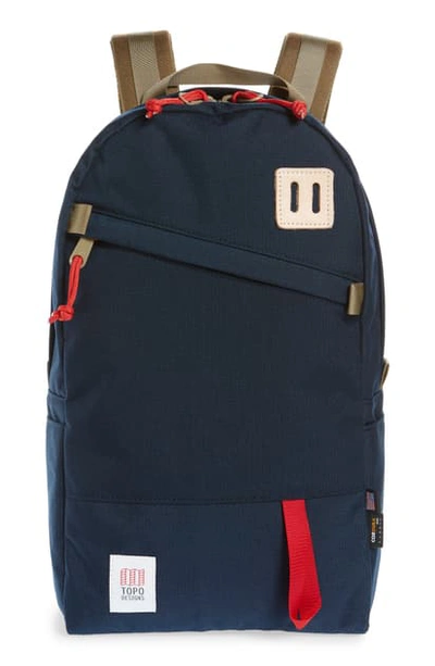 Topo Designs Canvas & Leather Daypack In Navy