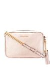 Michael Michael Kors Ginny Metallic Crossbody Bag In Pink