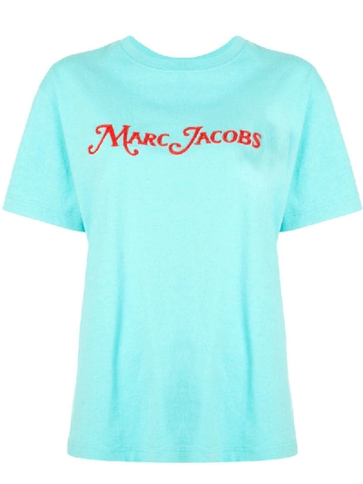 Marc Jacobs Oversized Logo T-shirt In Blue