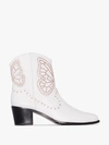 SOPHIA WEBSTER WHITE SHELBY 50 LEATHER ANKLE BOOTS,SPS2010514499733