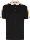 Gucci Gg Stripe Polo Shirt In Black