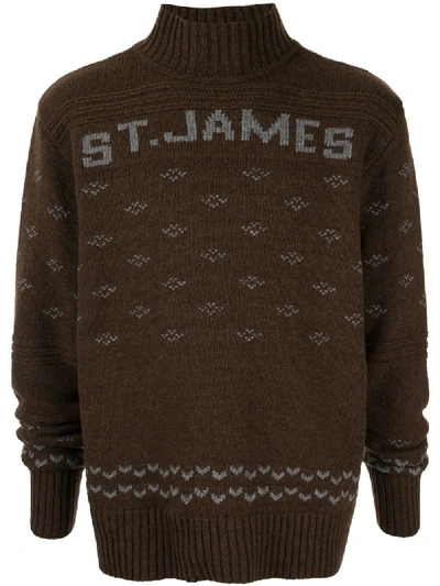 Wales Bonner Alpine Mock-neck Jumper In Brown