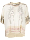 ISABEL MARANT SILK EMBROIDERED T-SHIRT