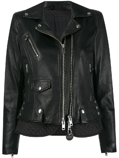 Diesel Padded Biker Jacket In Black