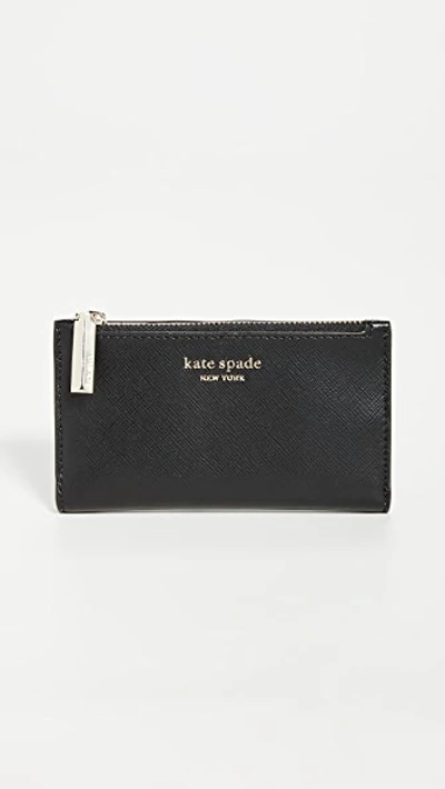 Kate Spade Small Spencer Saffiano Leather Bifold Wallet In Black