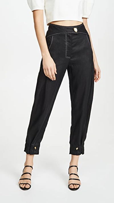 Aje Mimosa Drawstring Trousers In Black