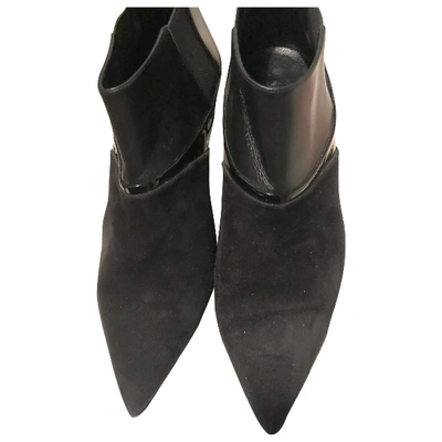 Pre-owned Casadei Leather Ankle Boots In Black