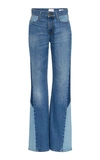 FRAME LE HIGH PATCHWORK FLARED JEANS,765998
