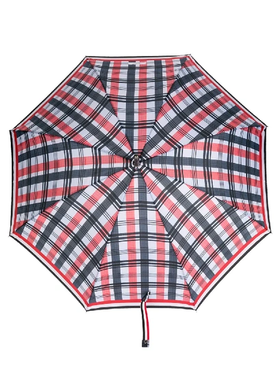 Thom Browne Crooked Handle Striped Umbrella In Mehrfarbig