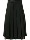 THOM BROWNE MOHAIR WOOL PLEATED SKIRT