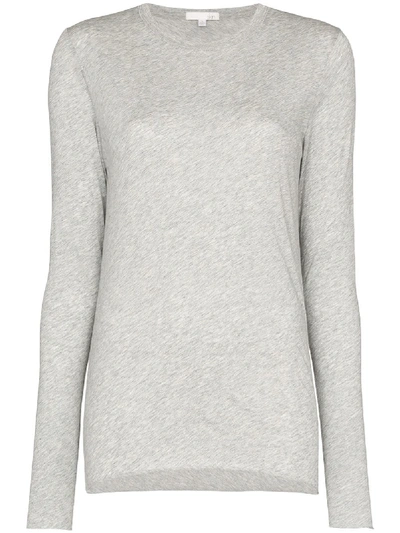 Skin Long-sleeved Cotton-jerey Pyjama Top In Grau
