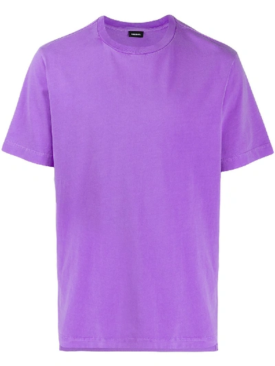 Diesel Embroidered Logo T-shirt In Purple